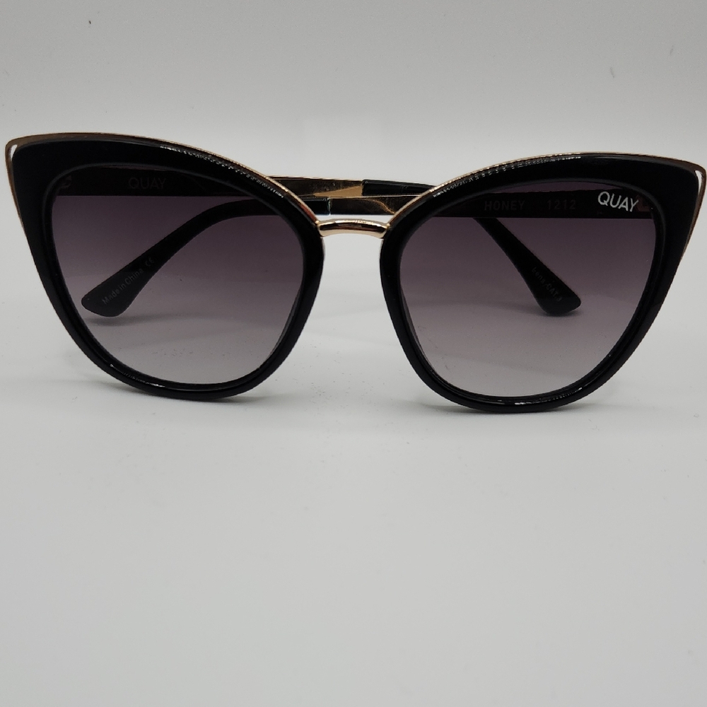 Quay Australia Black and Gold Cat-Eye Sunglasses